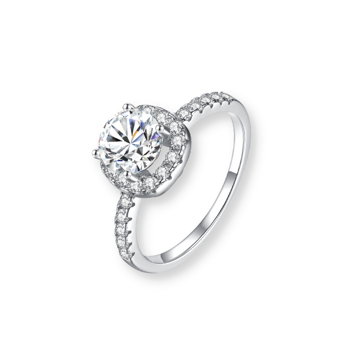 Moissanite Cushion Halo Ring