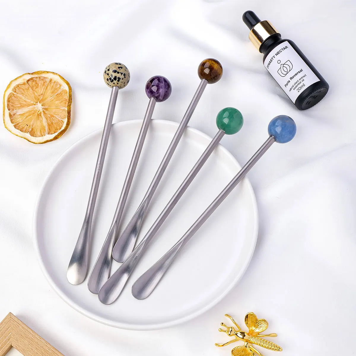 Crystal ball Teaspoon Drink Stirrers