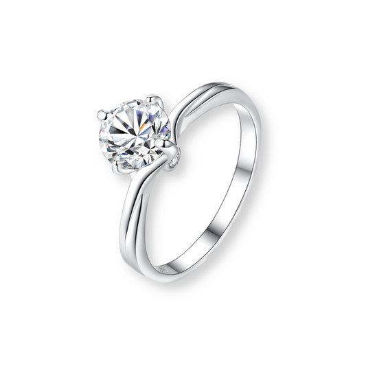 Moissanite 4 Prong Princess Ring