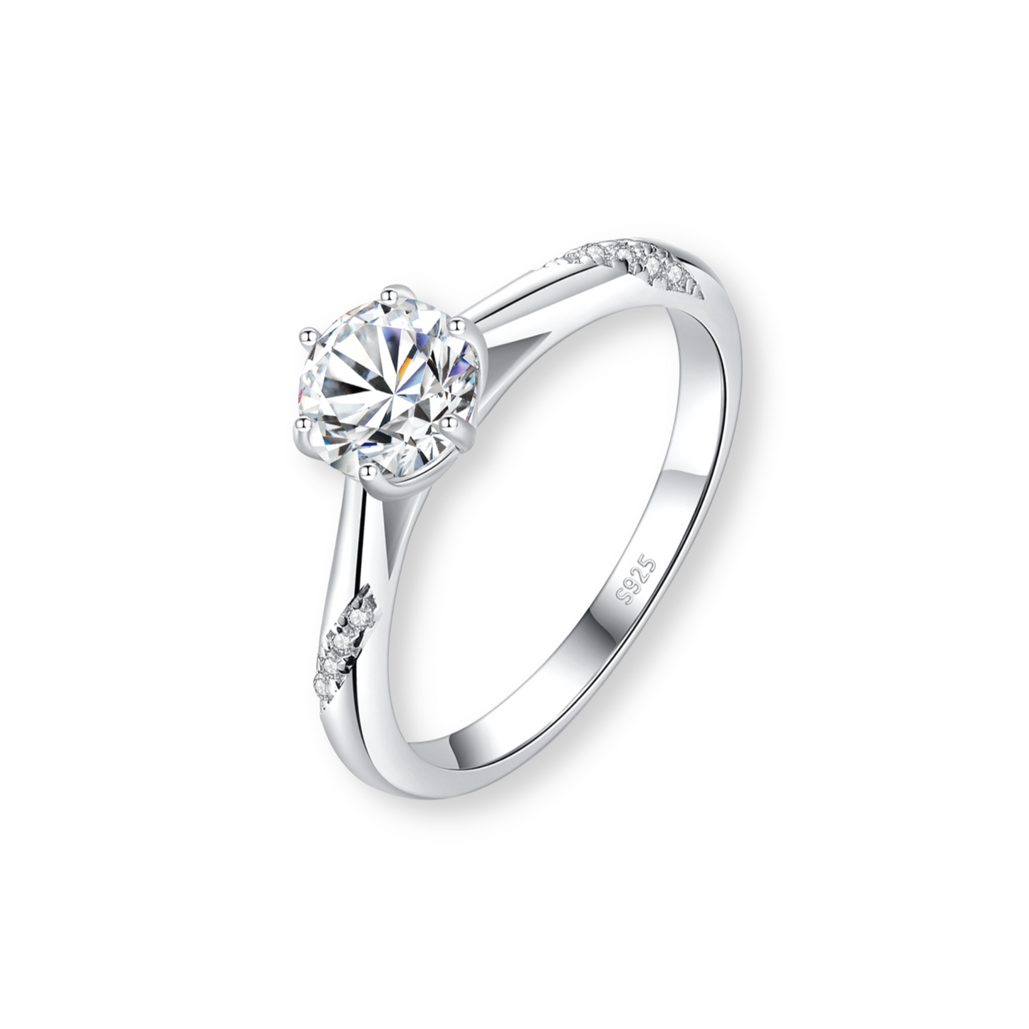 Moissanite 6 Prong Starry Ring