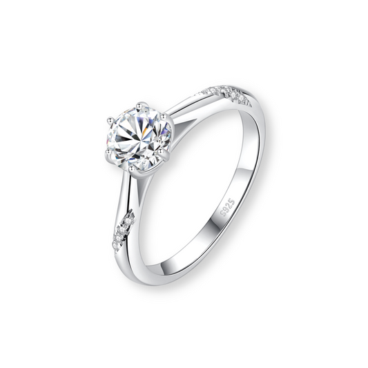 Moissanite 6 Prong Starry Ring