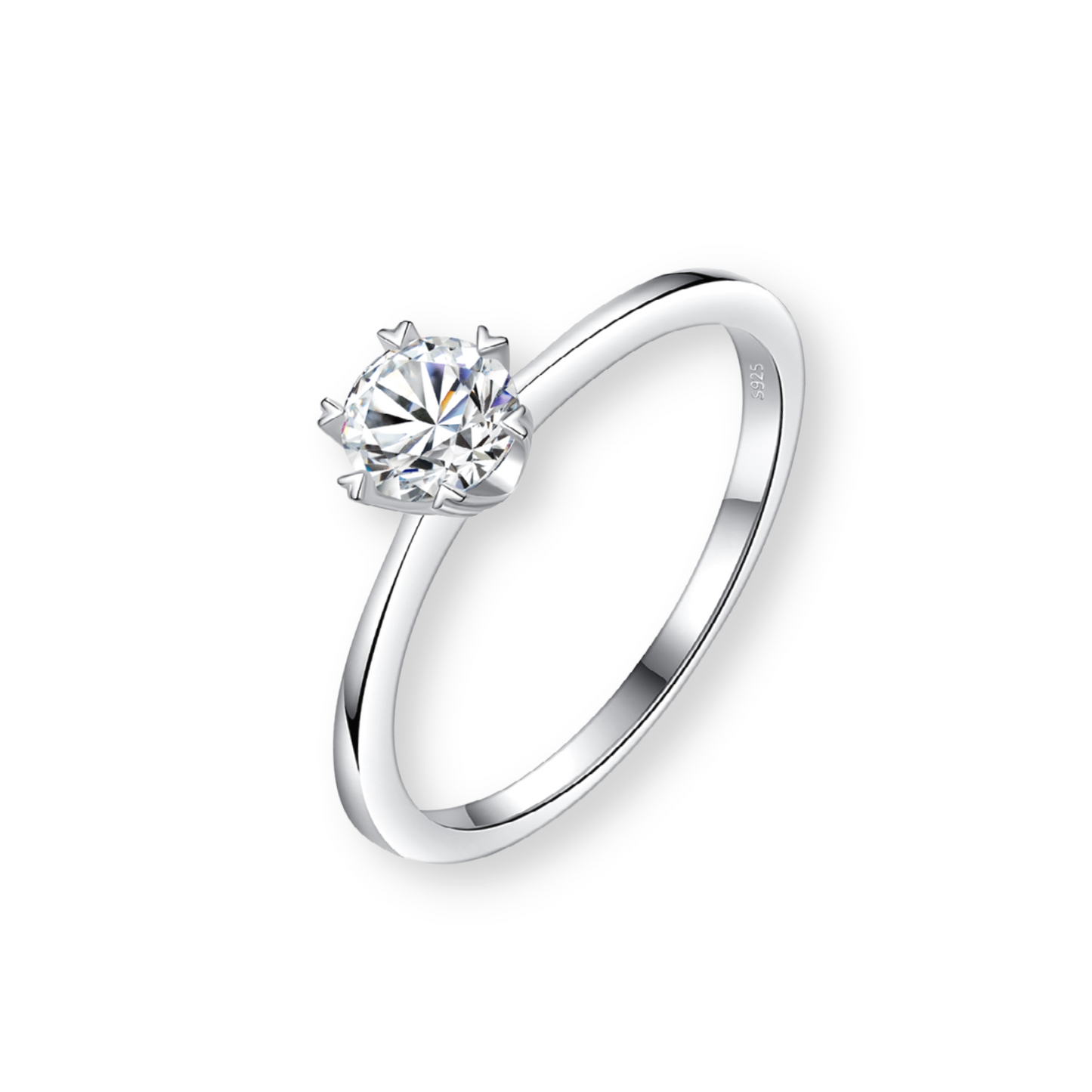 Moissanite 6 Prong Snowflake Ring