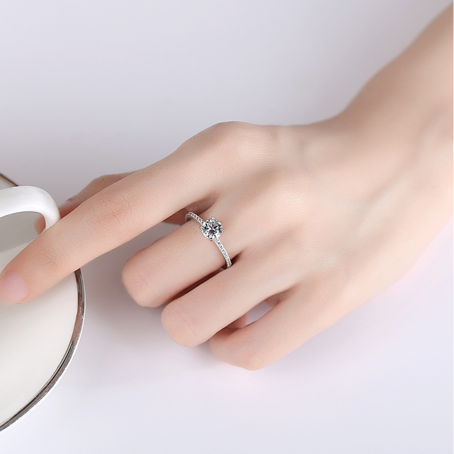 Moissanite 4 Prong Eternity Ring