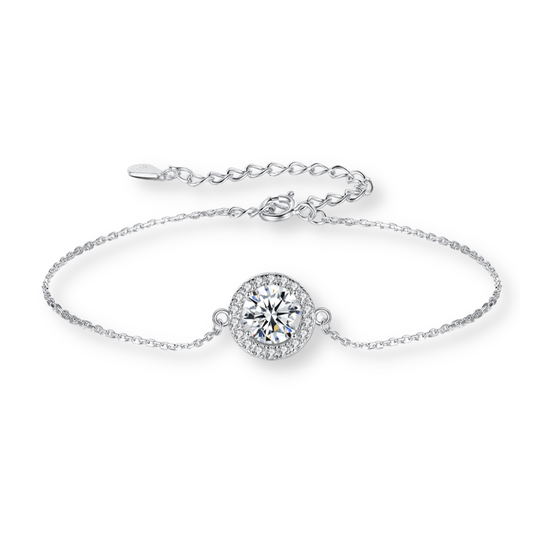 Moissanite Round Halo Bracelet