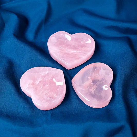 Rose Quartz Carving Crystal Heart Plate