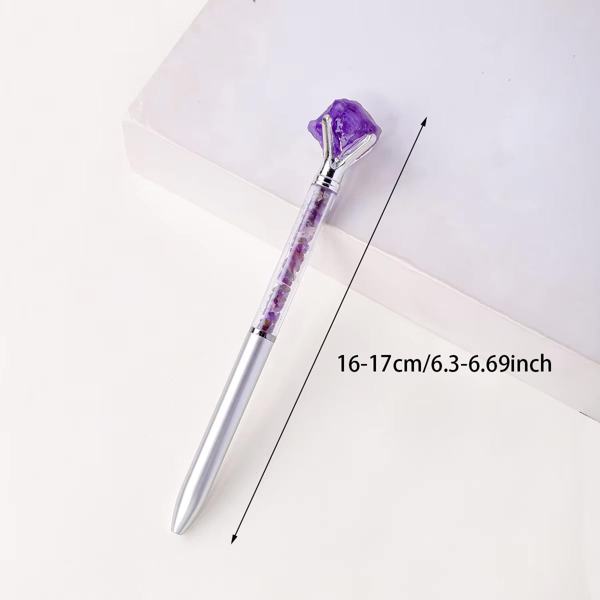Raw Stone Cylindrical Crystal Pen