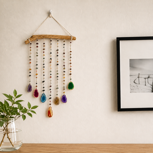 Agate Slices Hanging Wind Chimes