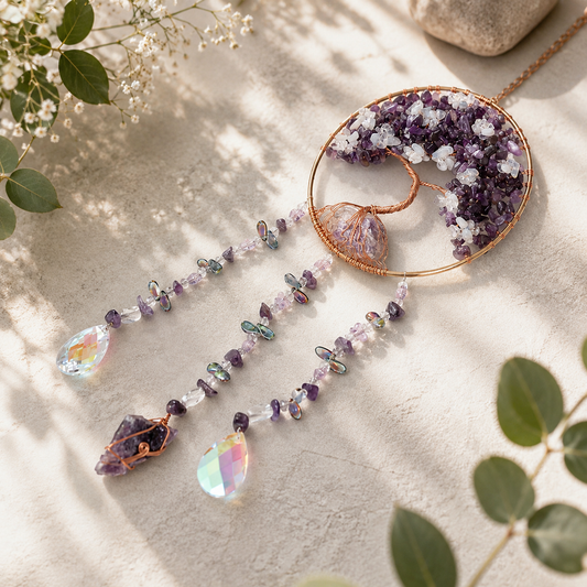Amethyst Blooming Tree of Life Crystal Sun Catcher
