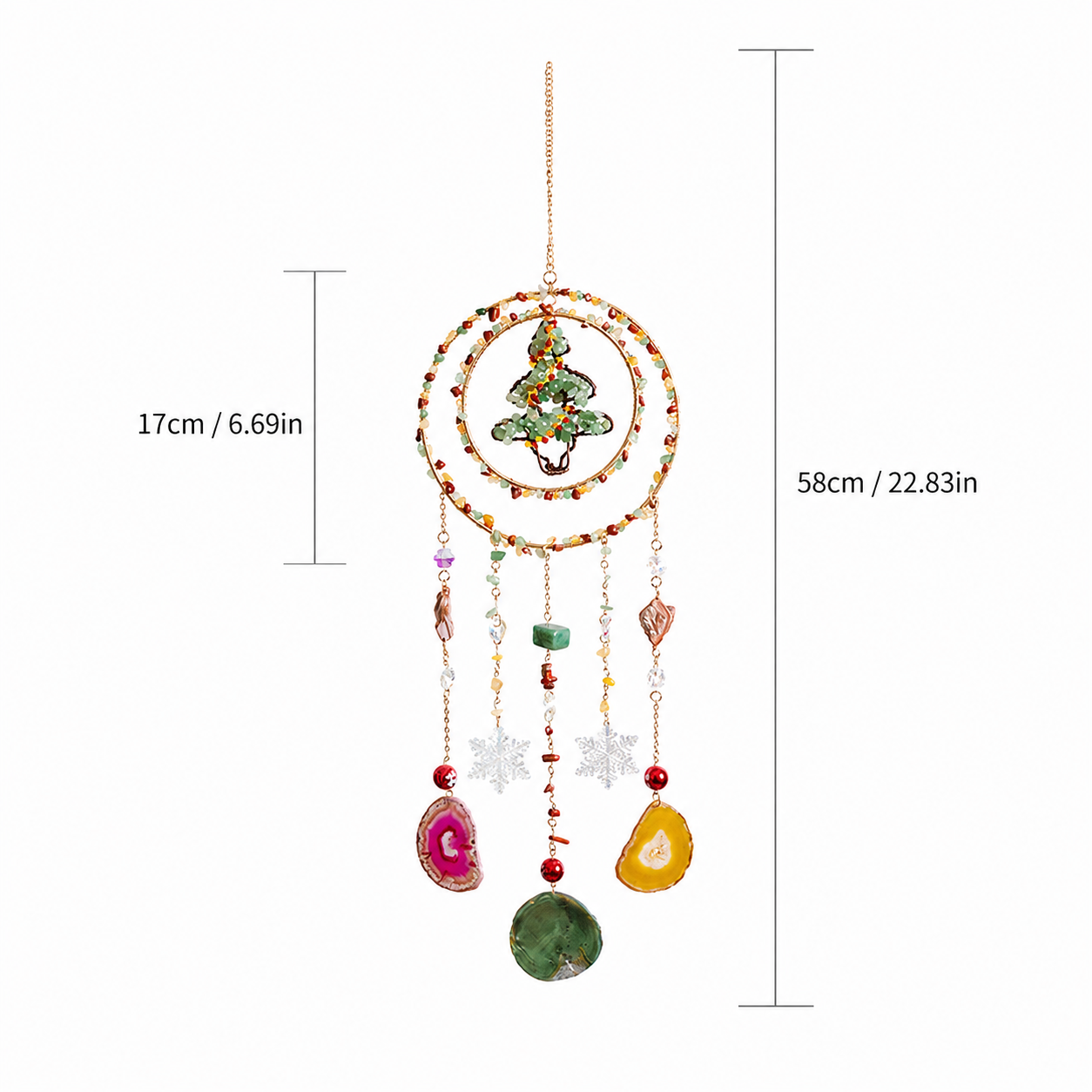 Christmas Tree Crystal Dream Catcher Suncatcher Ornament