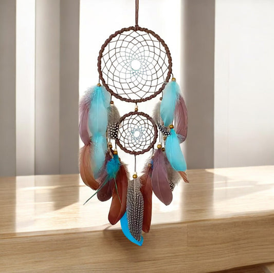 Coloured Dream Catcher Feathers Wind Chimes