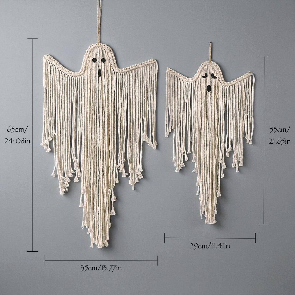 Halloween Macrame Ghost Wall Hangings