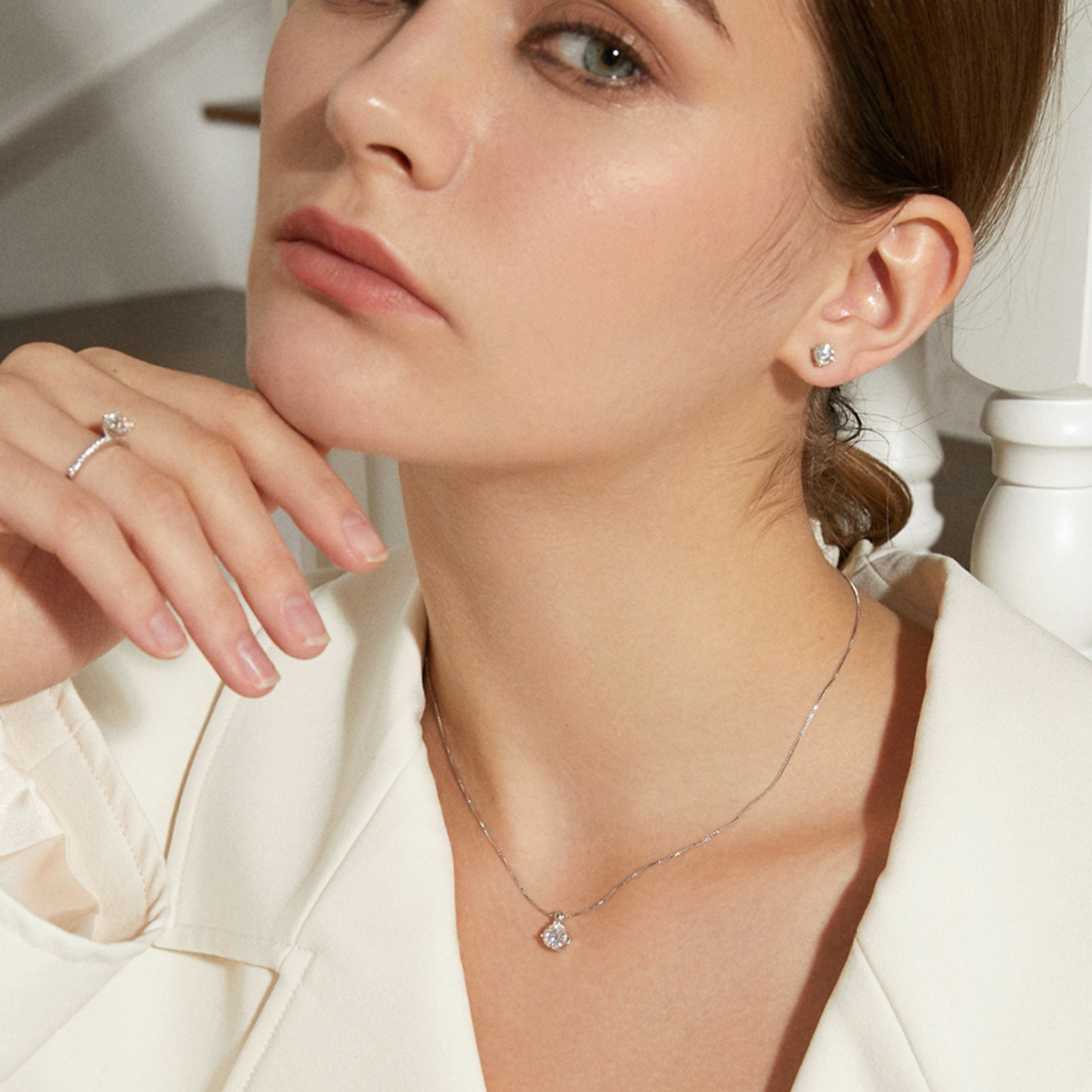 Moissanite 4 Prong Classic Necklace