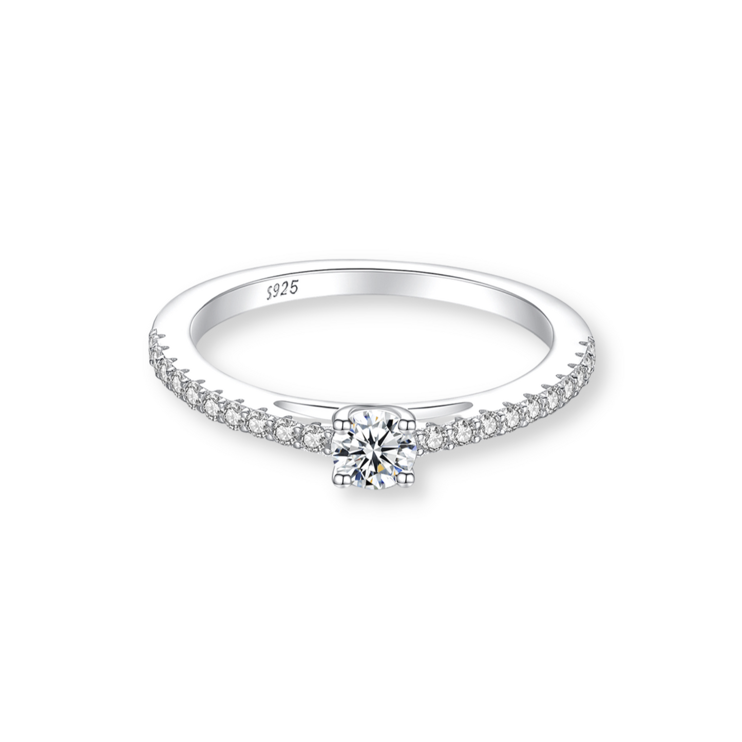 Moissanite 4 Prong Danity Ring