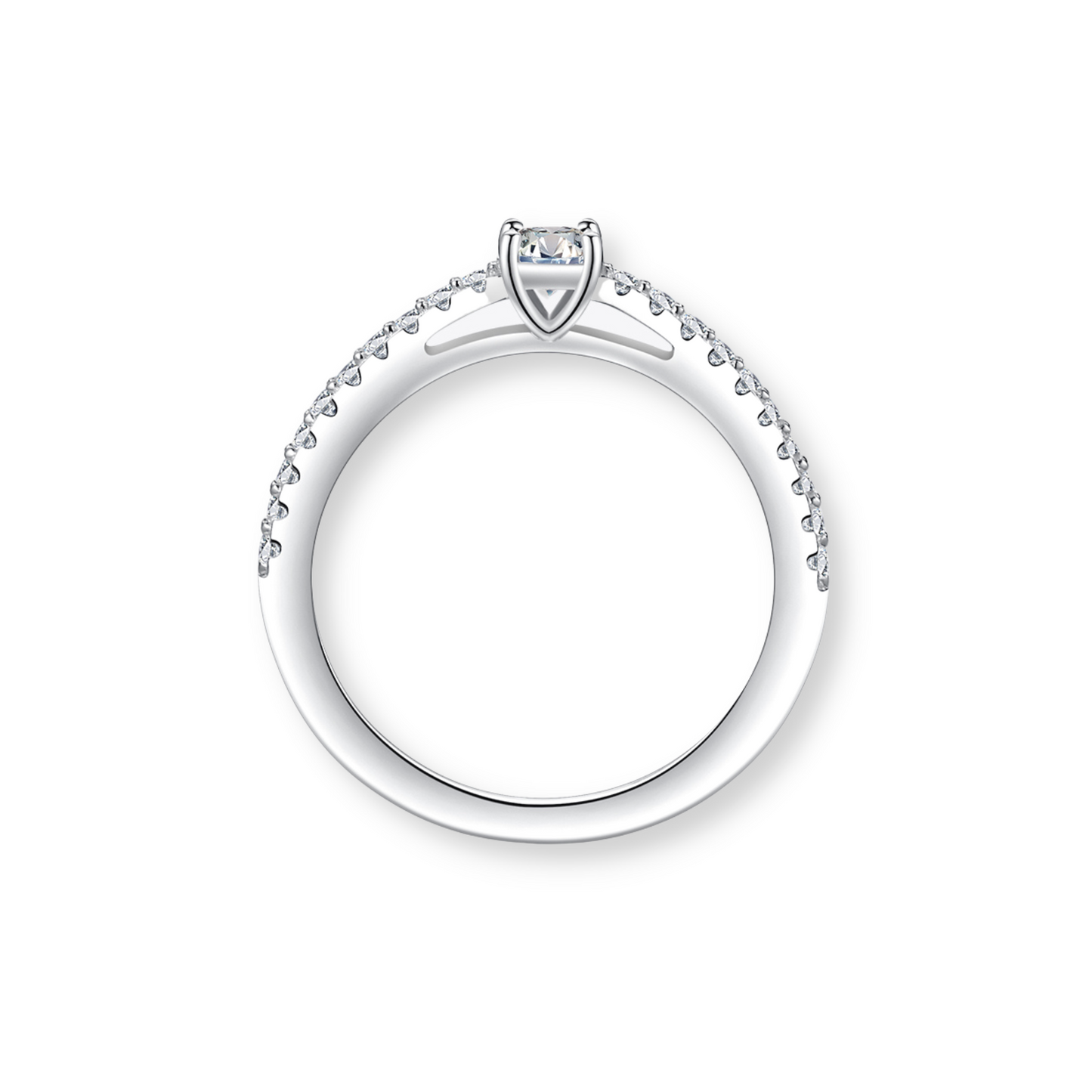 Moissanite 4 Prong Danity Ring