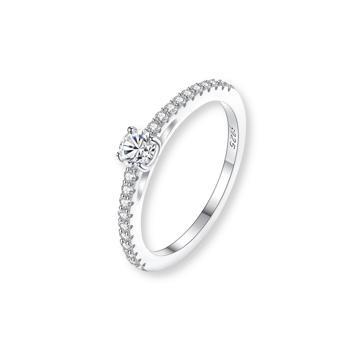 Moissanite 4 Prong Danity Ring