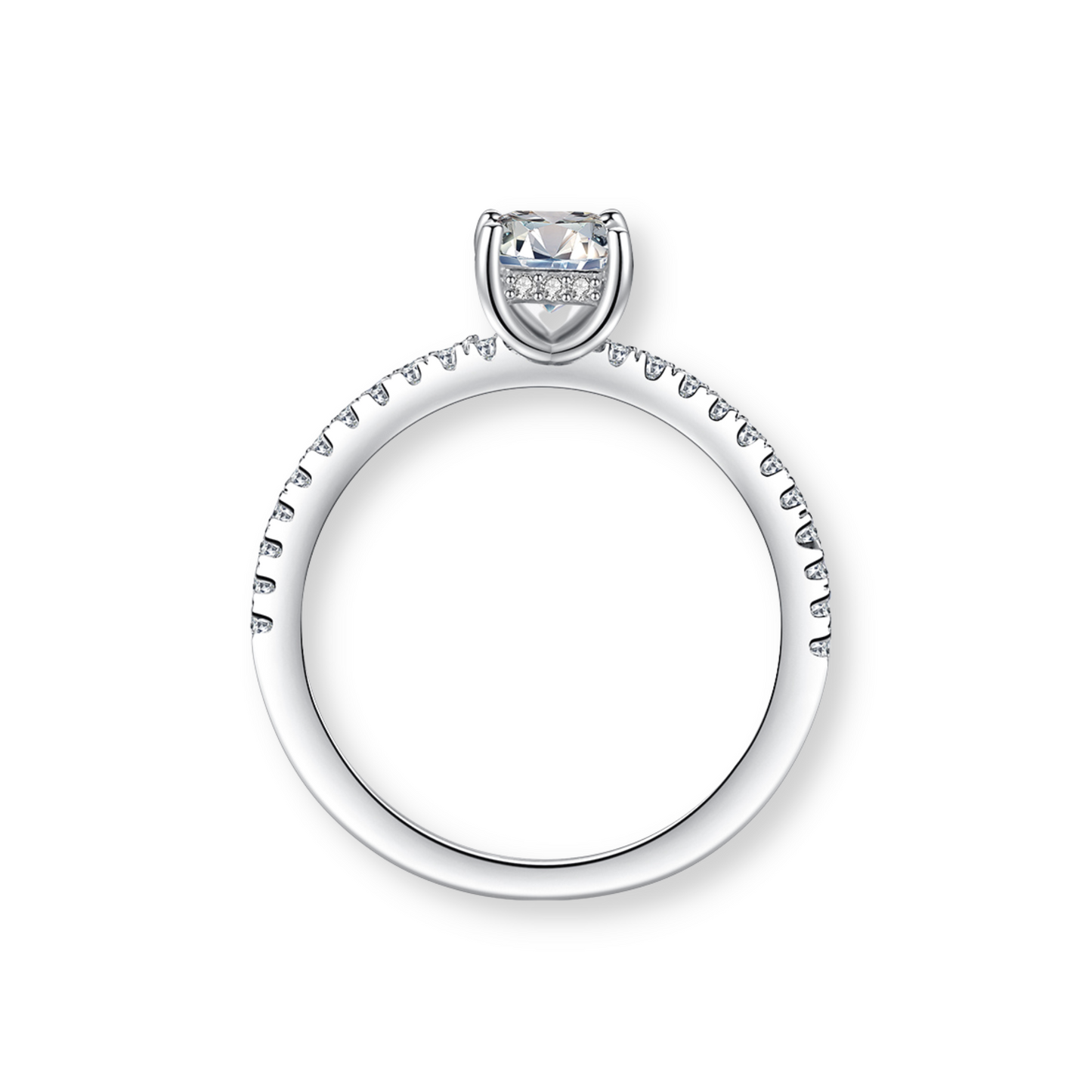 Emerald Cut Eternity Moissanite Ring
