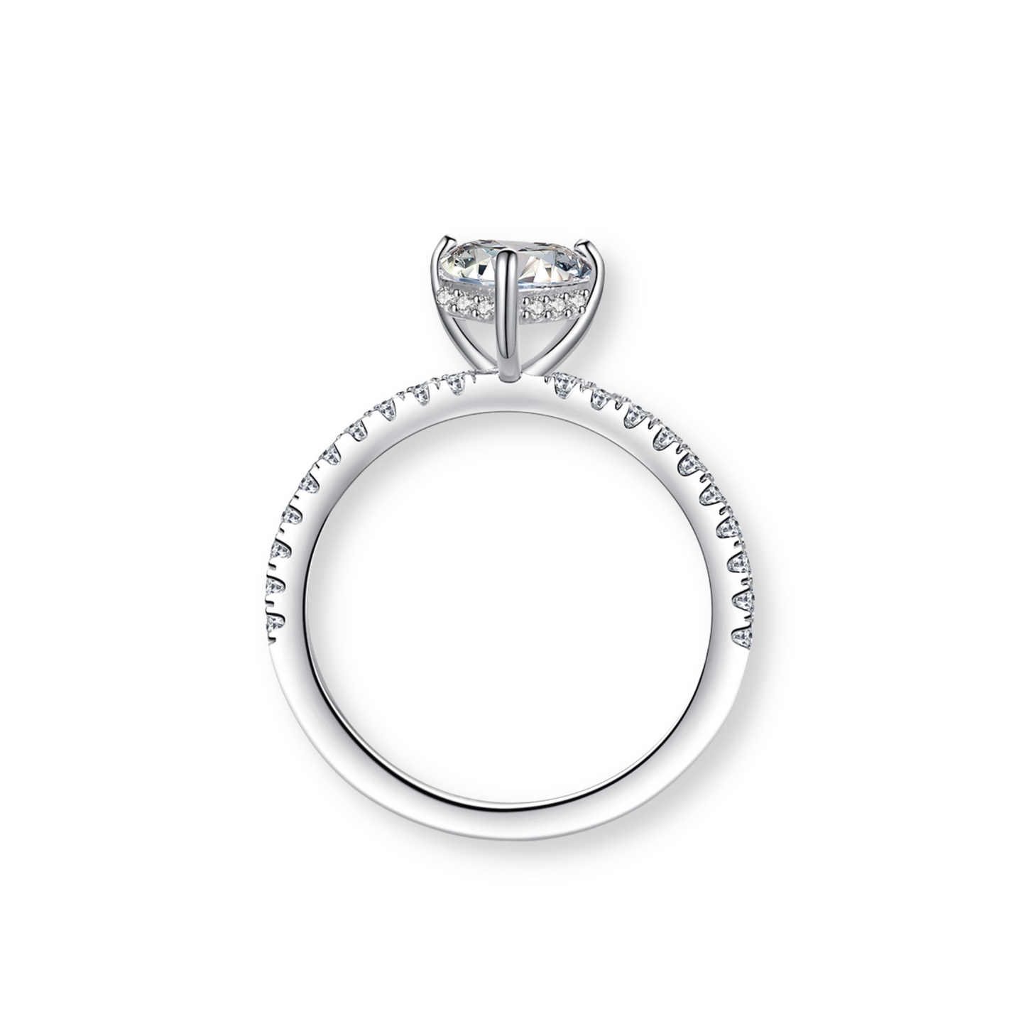 Heart Shaped Cut Eternity Moissanite Ring