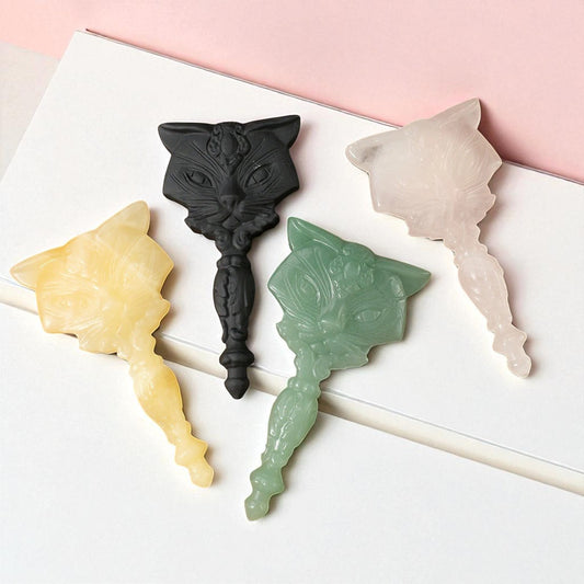 Natural Quartz Elegant Makeup Mirror – Cat Shape