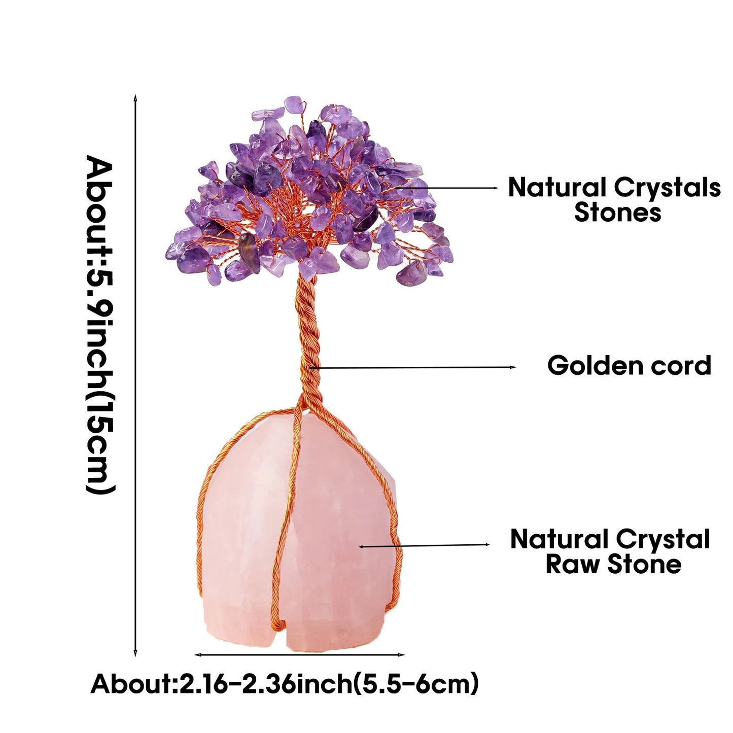 Rooted Crystal Tree on Natural Stone