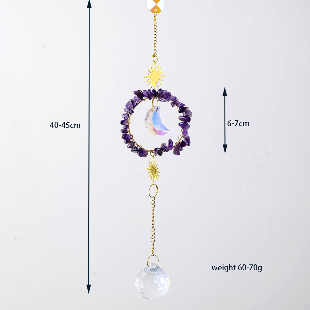 Round Moon Pendant Crystal Sun Catcher Hanging