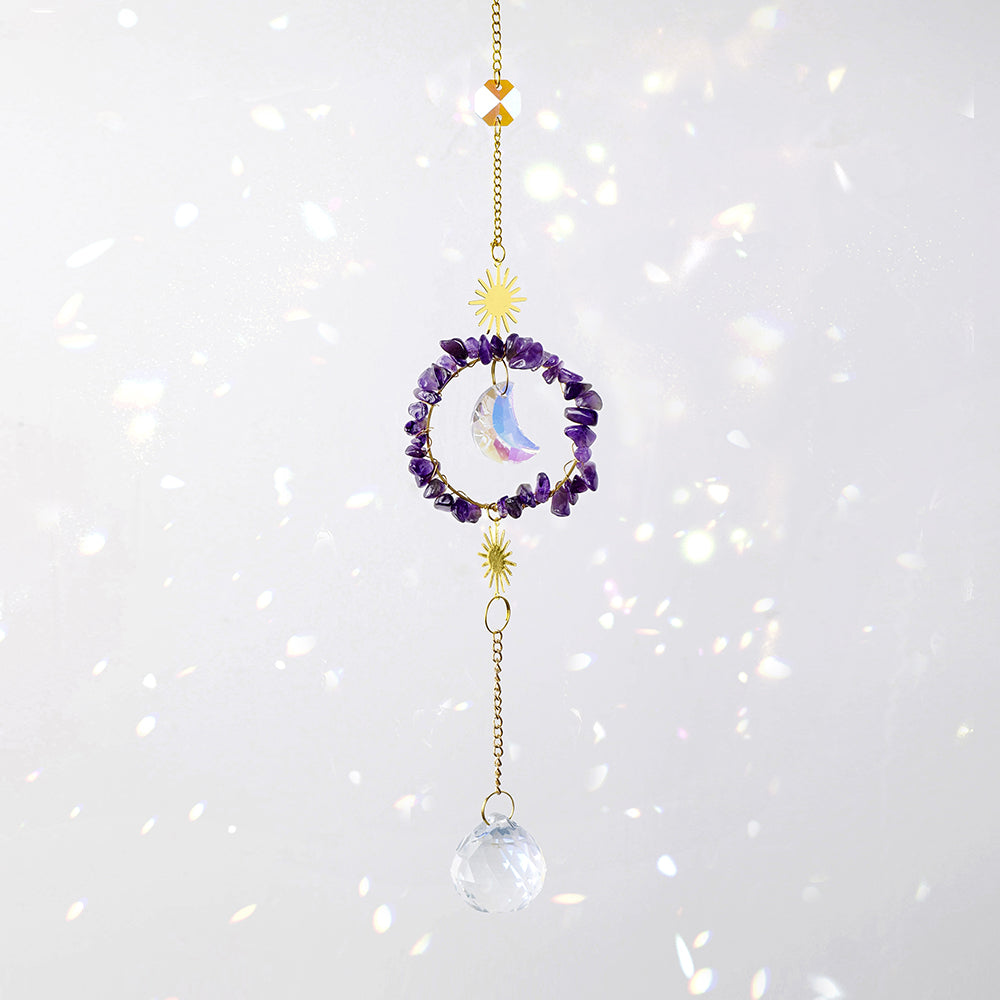 Round Moon Pendant Crystal Sun Catcher Hanging
