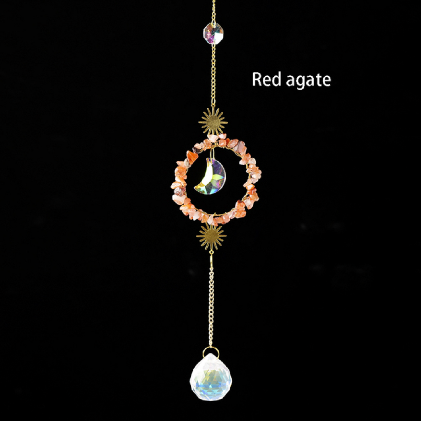 Round Moon Pendant Crystal Sun Catcher Hanging
