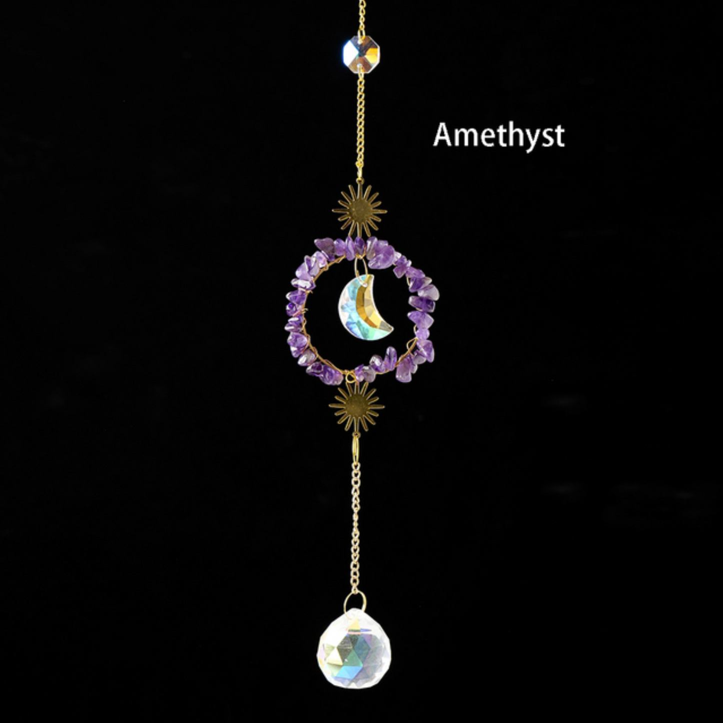 Round Moon Pendant Crystal Sun Catcher Hanging