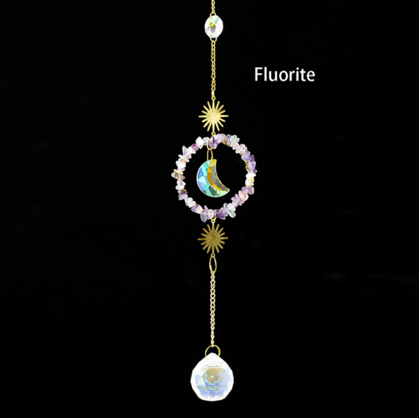 Round Moon Pendant Crystal Sun Catcher Hanging