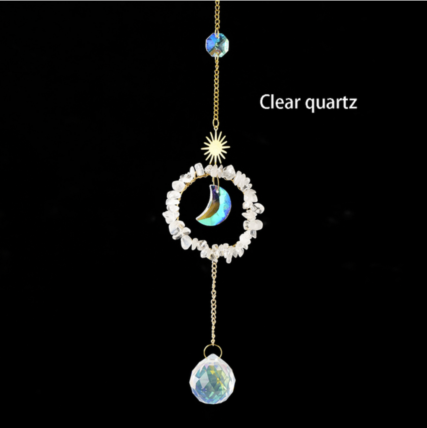 Round Moon Pendant Crystal Sun Catcher Hanging