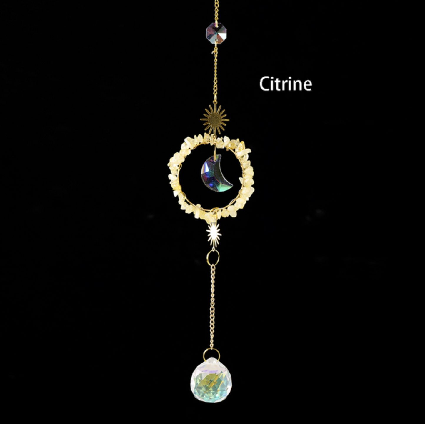 Round Moon Pendant Crystal Sun Catcher Hanging