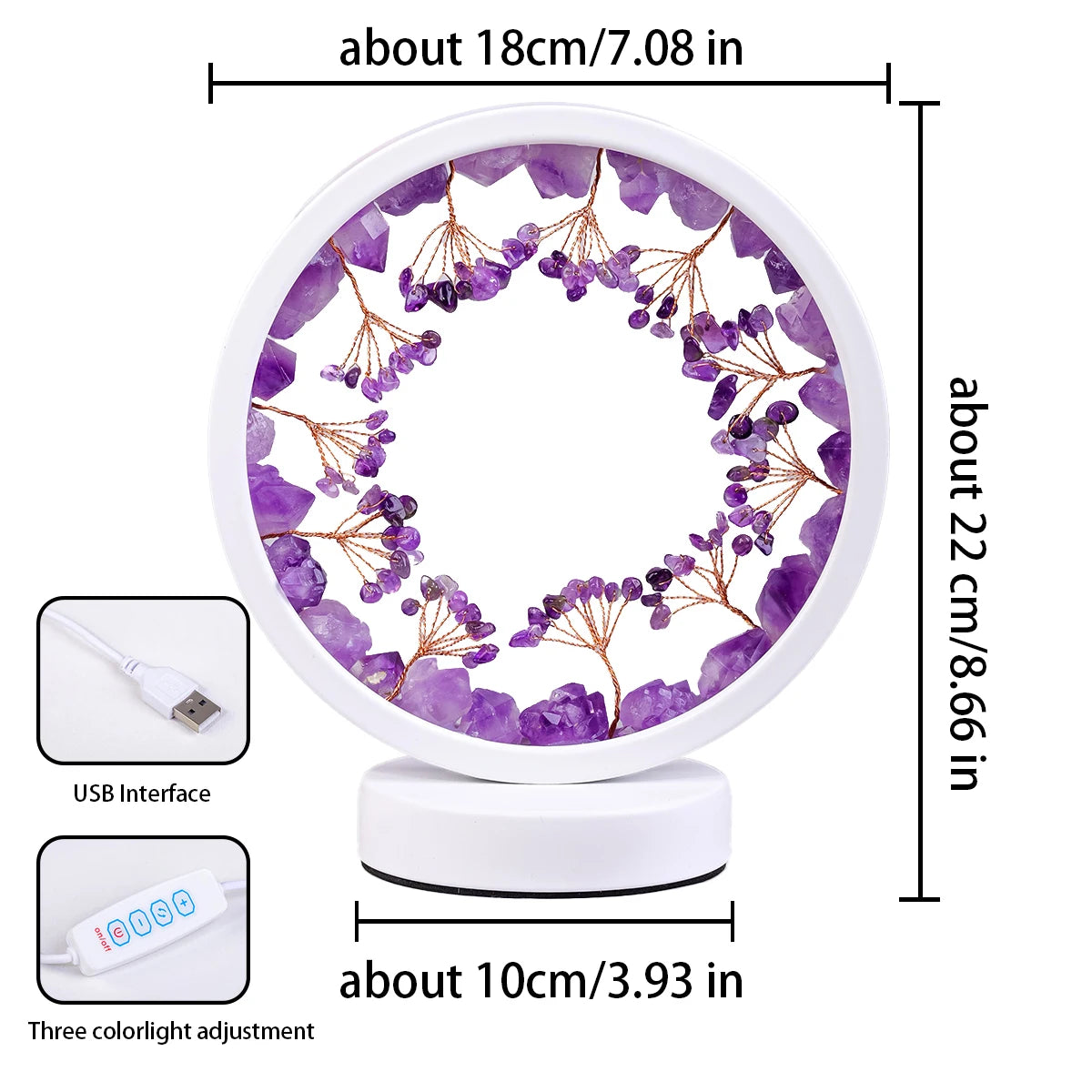 Raw Stone Tree of Life Table Lamp