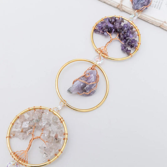 Tree of Life Gemstone Beaded Wall Hanger