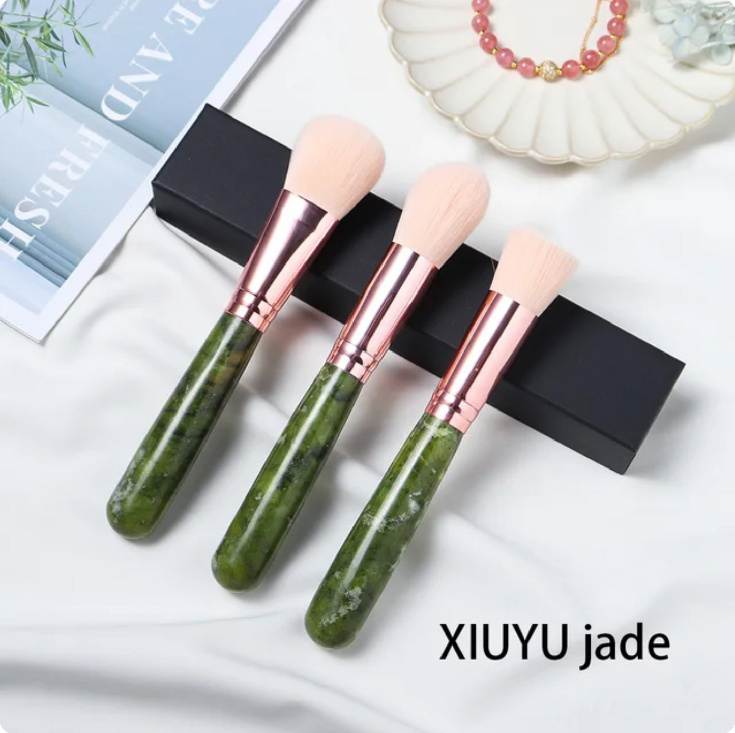 Crystal Gemstone Makeup Brushes Set