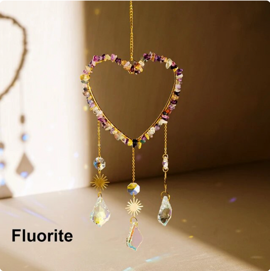 Love Crystal Heart Suncatcher Hanging
