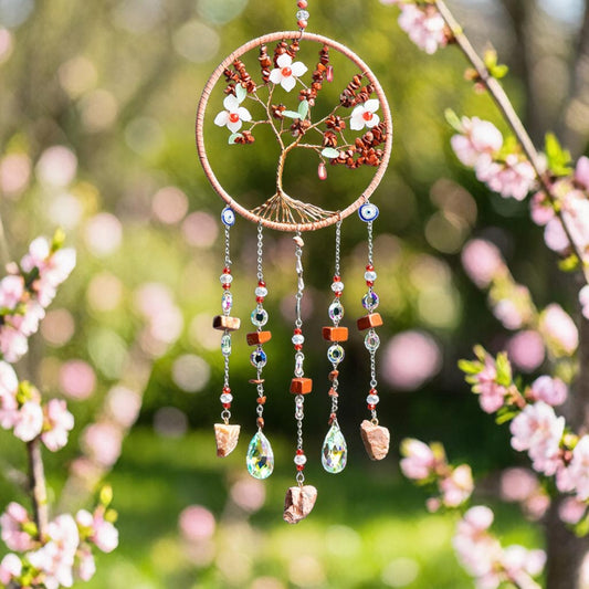Spring Blossom Tree of Life Crystal Suncatcher