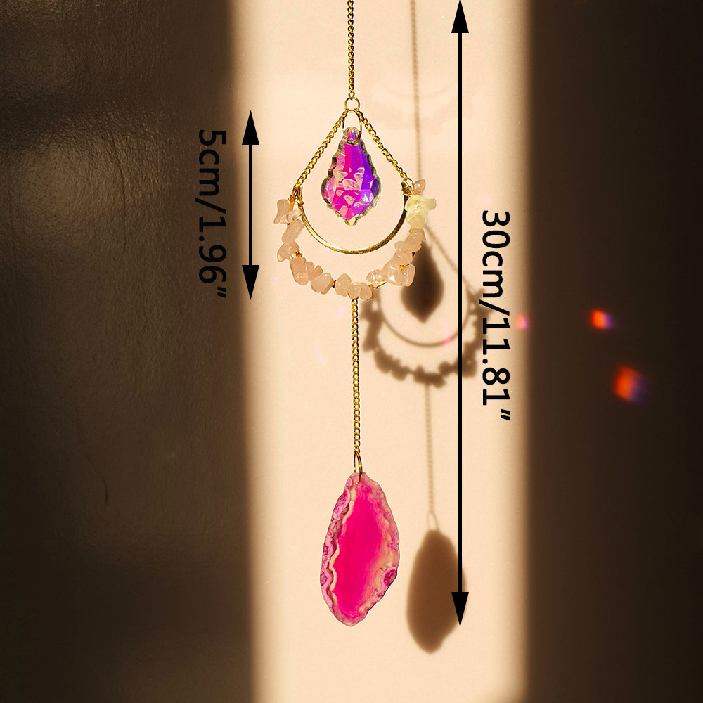 Teardrop Crystal Agate Suncatcher Hanging