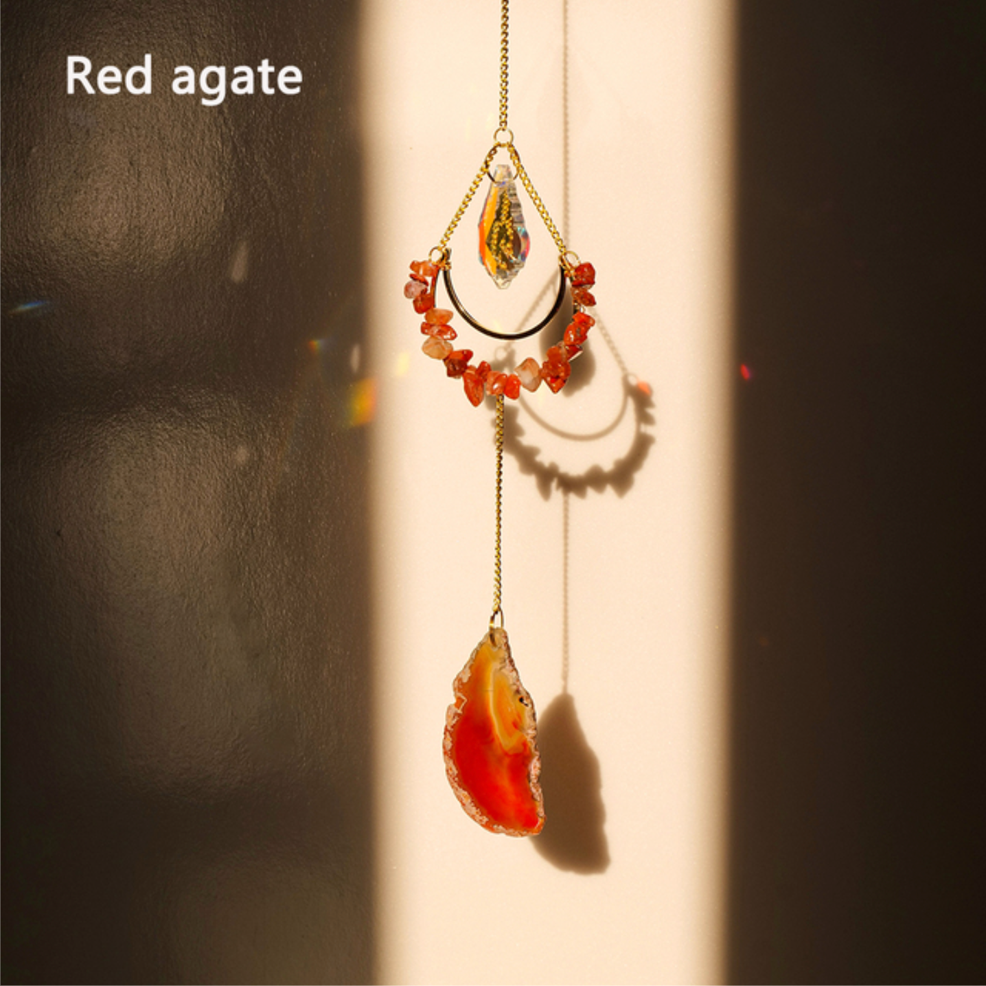 Teardrop Crystal Agate Suncatcher Hanging