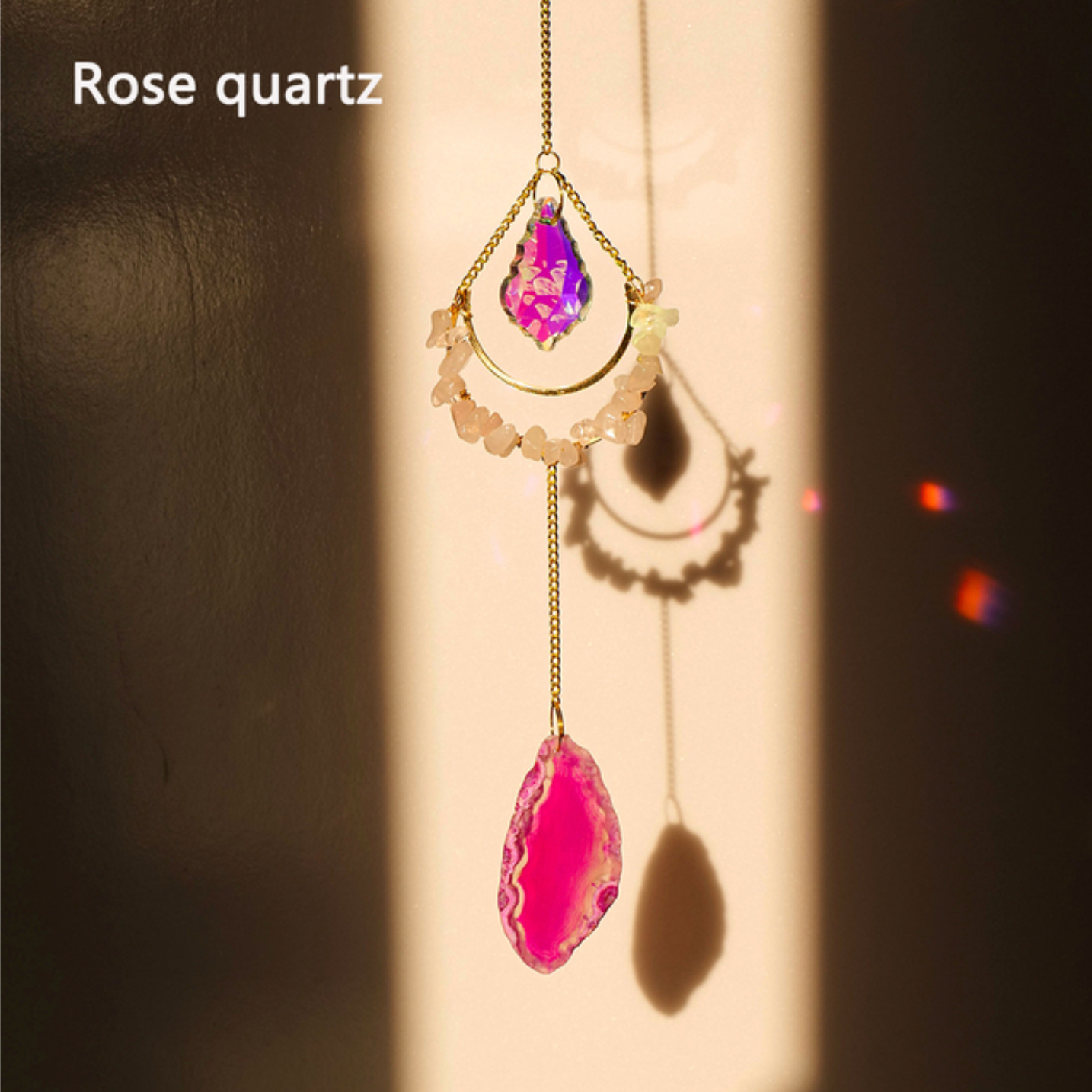 Teardrop Crystal Agate Suncatcher Hanging