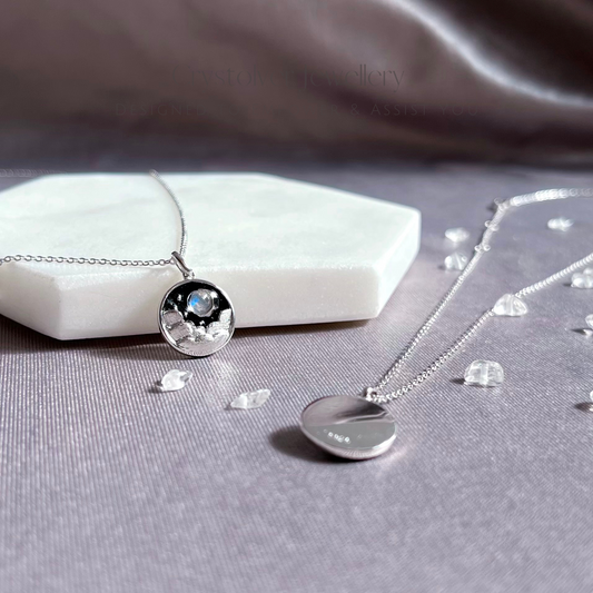 Moonstone Cloud Star Pendant Necklace