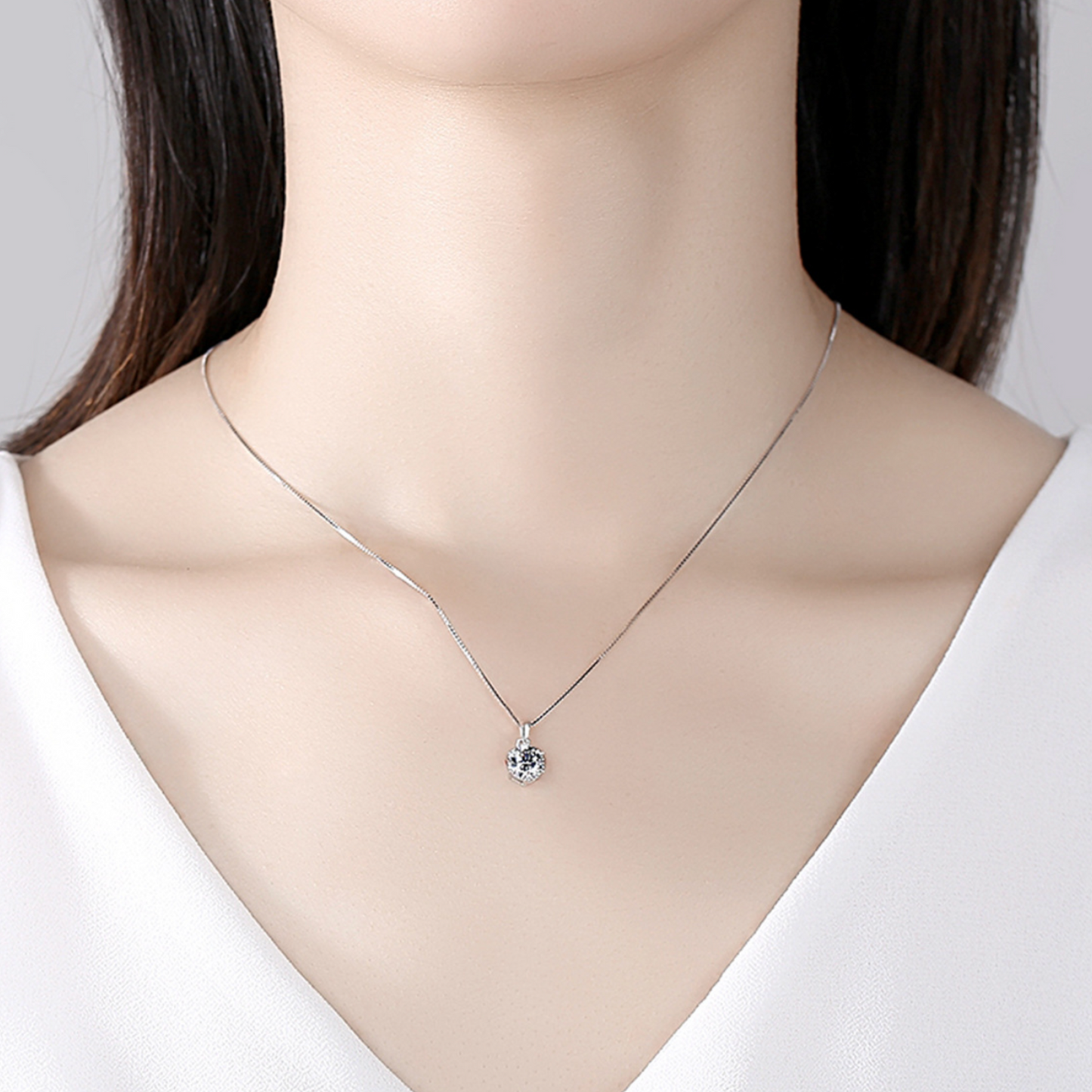 Moissanite Snowflake Pendant Necklace
