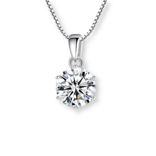 Moissanite 6 Prong Pendant Necklace