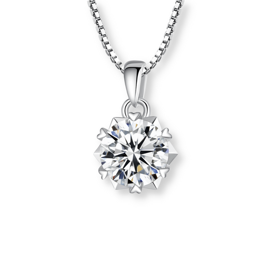 Moissanite Snowflake Pendant Necklace