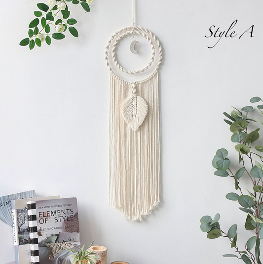 Bohemian Macrame Moon Sun Dreamcatcher