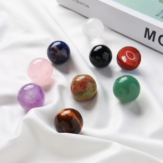 9 Pcs Crystal Gemstone Ball Set