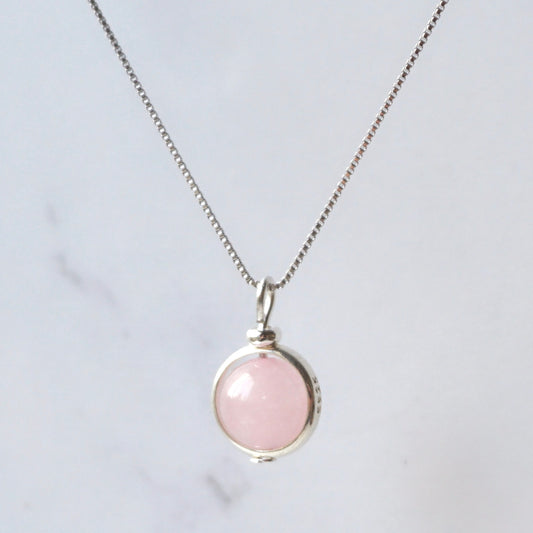 Rose Quartz Sterling Silver Necklace