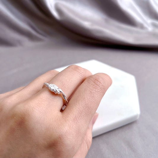 Twisted Helix Silver Adjustable Ring