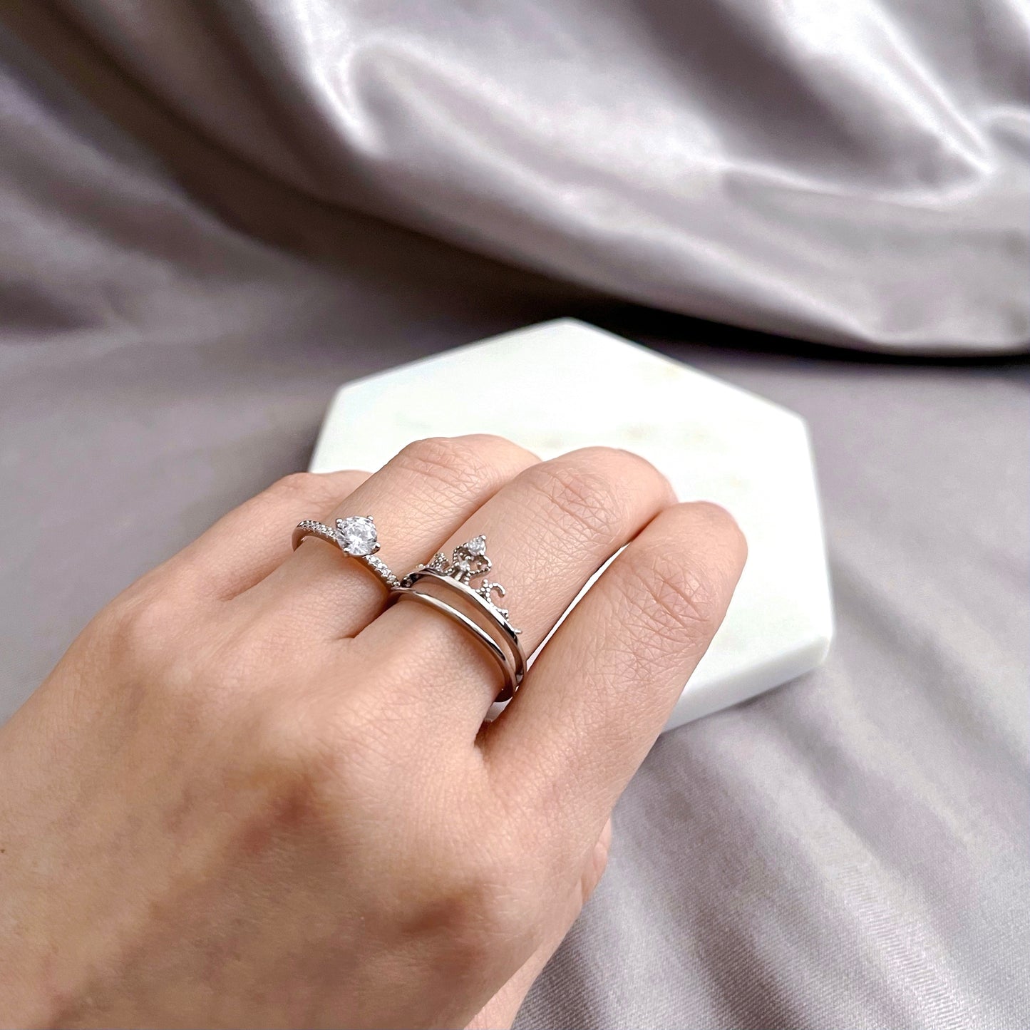 Princess Crown Stacking Adjustable Ring