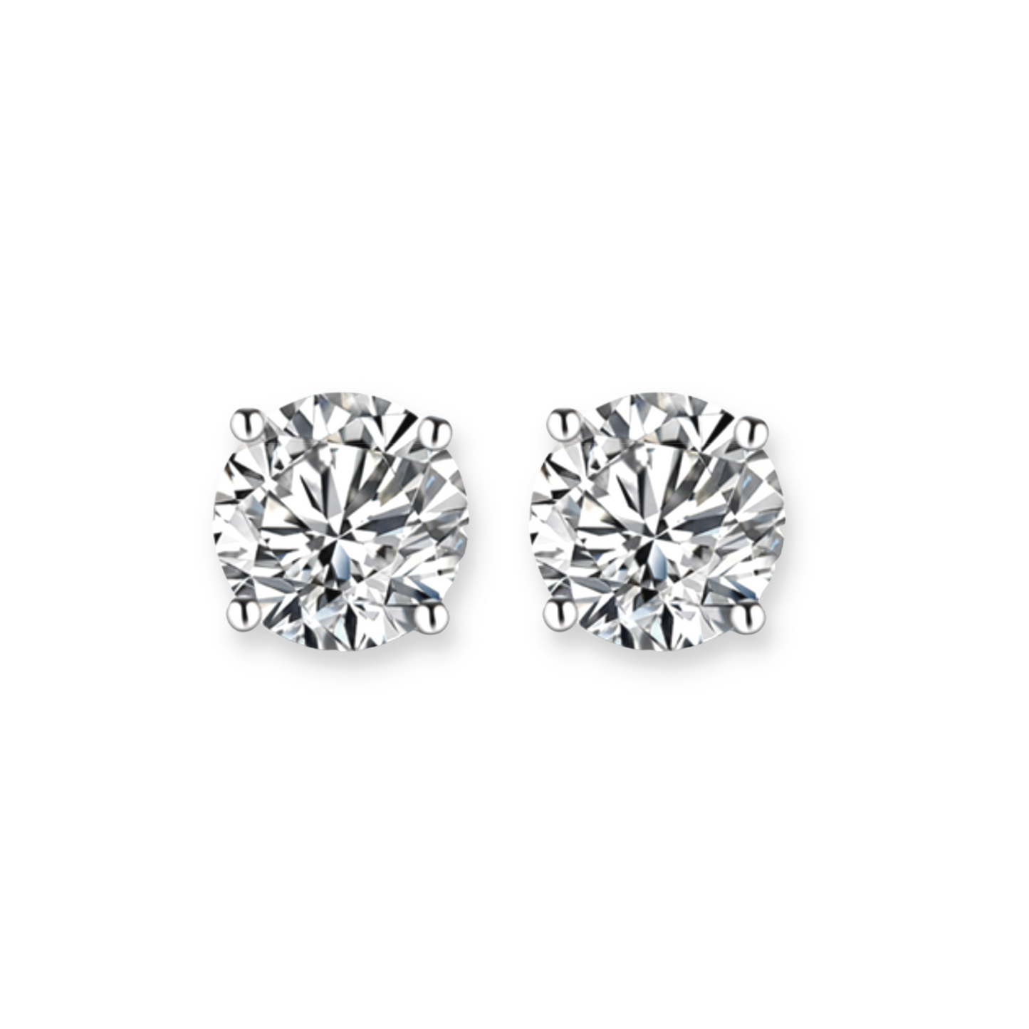 Moissanite 4 Prong Stud Earrings