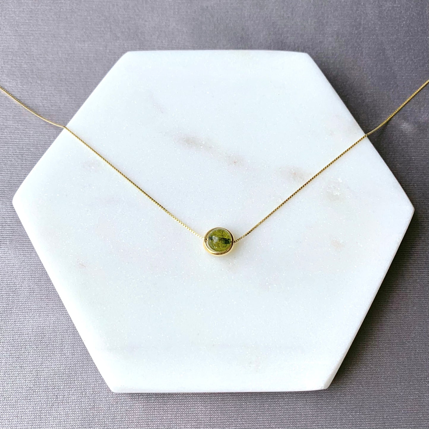 Peridot Minimalist Sterling Silver Necklace