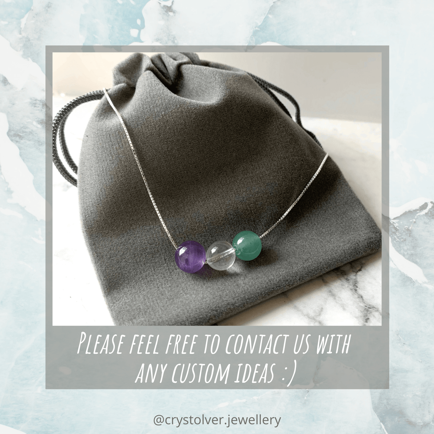 Sterling Silver Gemstone Beaded Necklace - Crystolver | Healing Crystal Gift Shop